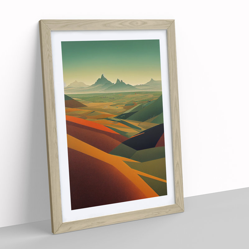 Brilliant Mountain Landscape - Wall Art, 34cm H x 25cm W x 2cm D, Oak