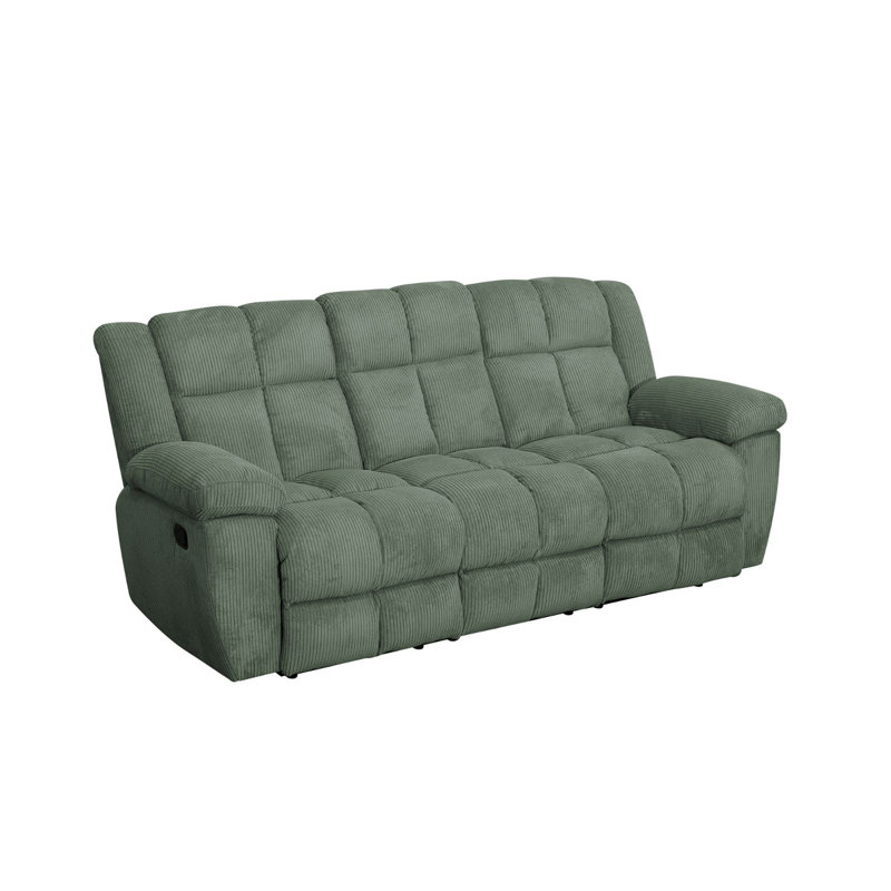 Canapé inclinable en velours côtelé 90 po, Vert