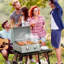 Barbecue de table portatif extérieur au propane à 2 brûleurs avec pieds pliables, couvercle, thermomètre pour le camping, le pique-nique, la cour arrière, gris clair