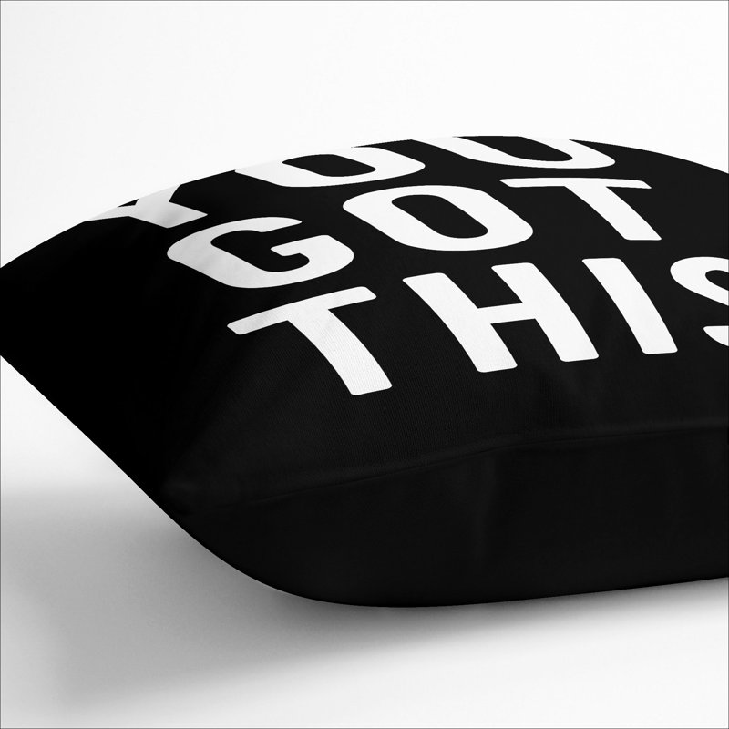You Got This Typography Square Throw Cushion, Black, 40cm H x 40cm W x 15cm D