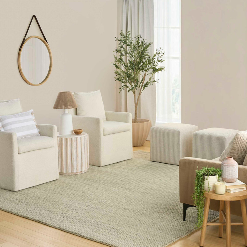 DKNY Pure Knots Ivory Modern Indoor Rug, Rectangle 7'9" x 9'9", Sage