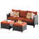 Kaniha Premium All-Weather Wicker 3 - Person Patio Conversation Sets with Cushions