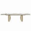 Table de salle à manger rectangulaire 79 "à 119", plateau en céramique et finition champagne doré Cora