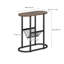 Table de bout à 2 niveaux avec tablette en filet, table d'appoint industrielle, table de chevet compacte, table basse de plancher avec structure en métal robuste-367241376-367241567
