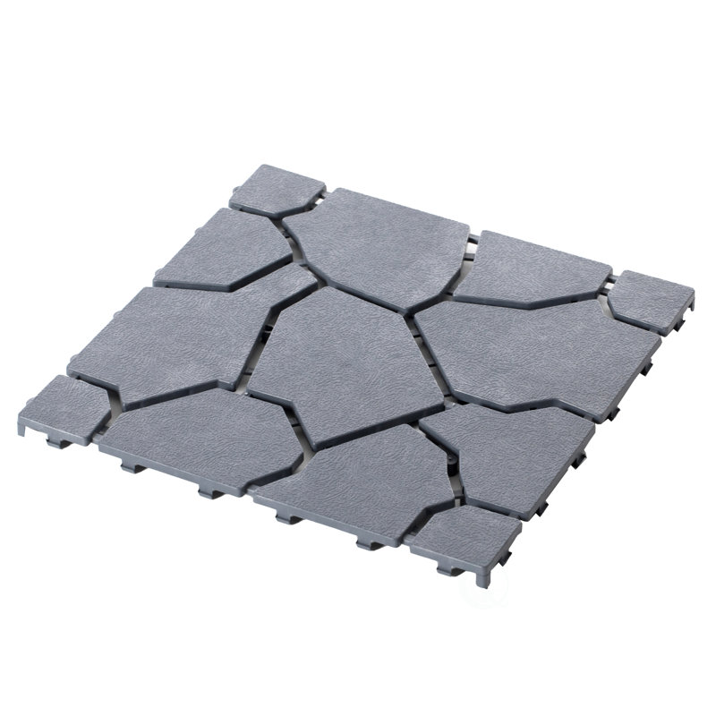 11'' L x 11'' W Composite Interlocking Deck Tile in Grey