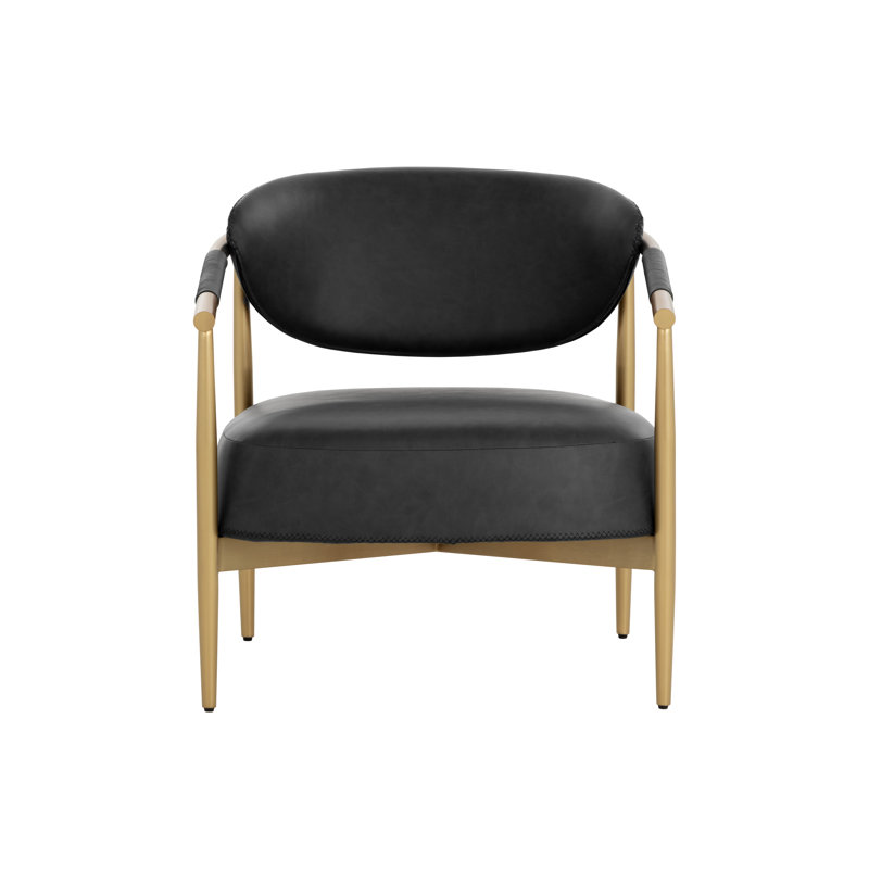 Lounge Chair, Black Faux Leather