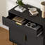 Armoire à café avec 2 portes et tiroir, buffet avec tablettes réglables, armoire d'appoint avec rangement, console pour le salon, noir-1229460048
