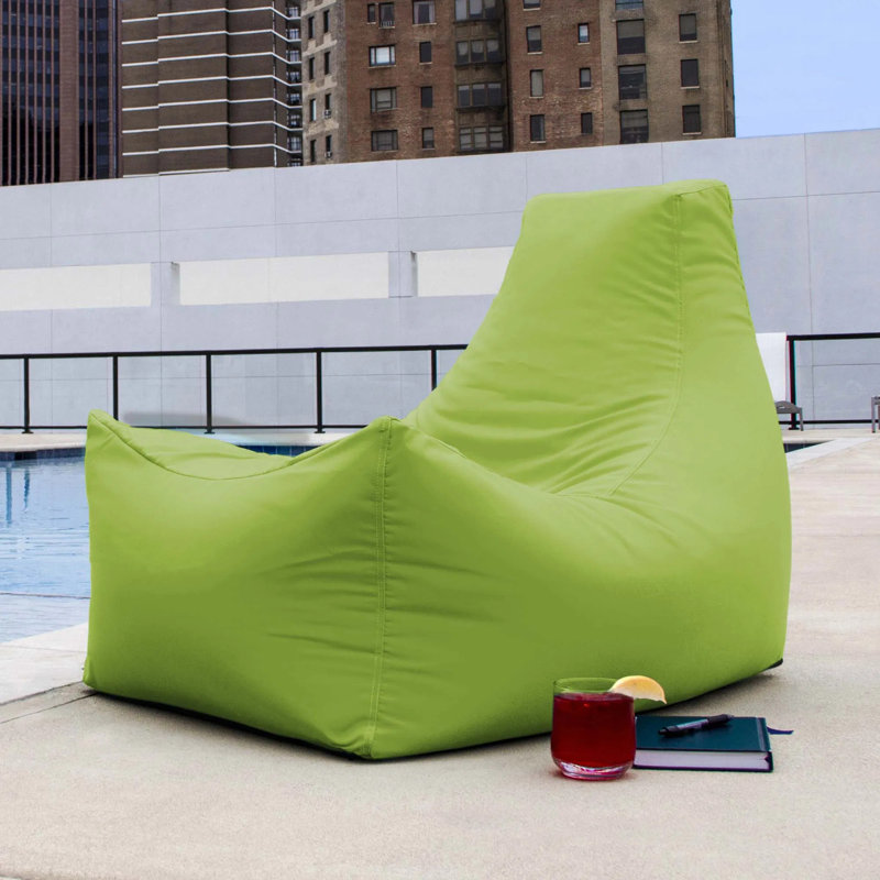 Fauteuil à billes avec poignée de transport et siège en polystyrène résistant aux intempéries et à la décoloration pour terrasse