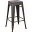 Tabourets de bar sans dossier, légers, industriels, contemporains, rustiques, rétro, costaux, en métal, sans dossier et 4 pieds (ensemble de 2) (siège de 30 po, noir vieilli)