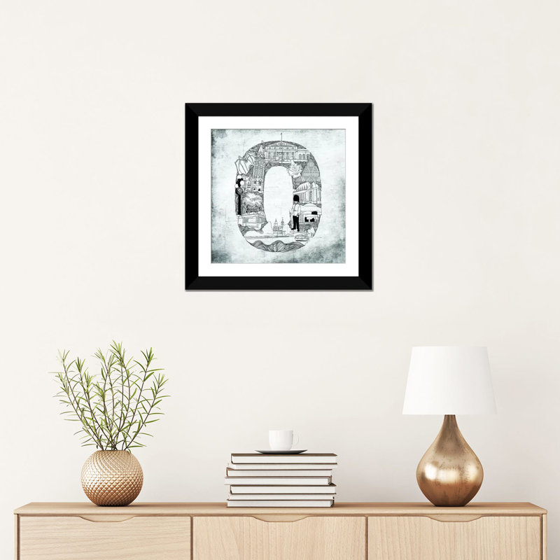 Ottawa par Sasha, impression sur toile, Papier avec cadre noir, Blanc, H 16 po x l 16 po x P 1 po