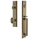 Fifth avenue Handleset with Single Cylinder Deadbolt and Grande Victorian Door Knob and Fifth avenue Rosette