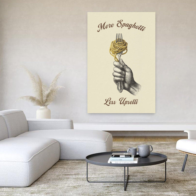 «More Spaghetti Less Upsetti», art mural rétro rustique rétro, H 60 po x l 40 po