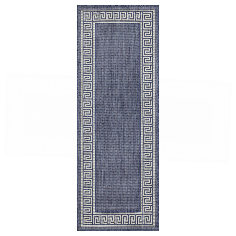 Blue Indoor/Outdoor Area Rug, Runner 2'7" x 7'3"