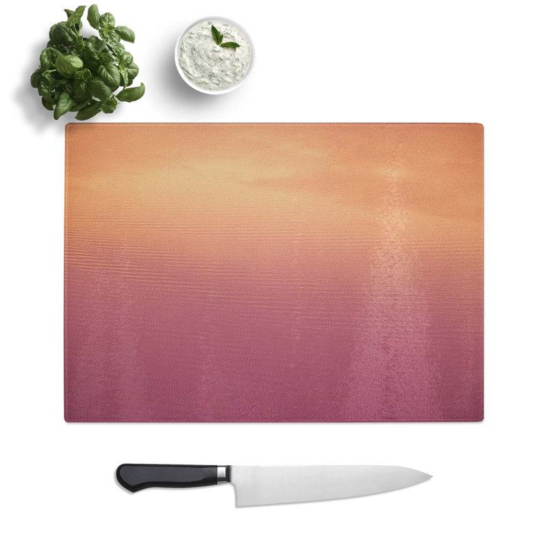 Tempered Glass Seascape Chopping Board, 28.5 cm W x 20 cm L