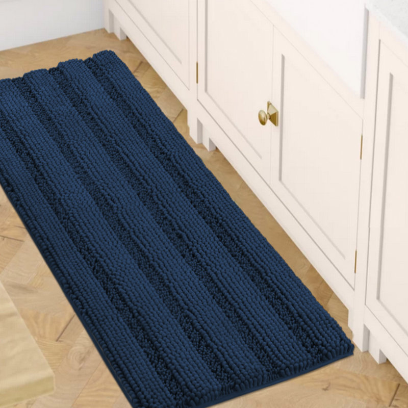 Tapis pour salle de bain Joaquin, Marine, l 47 po x L 17 po