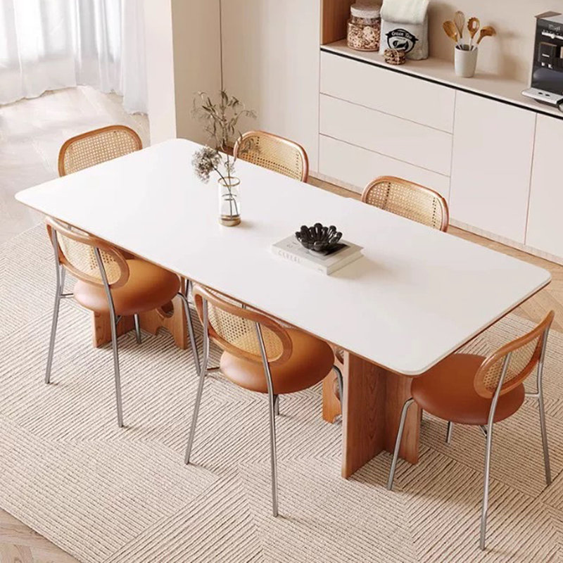Modern Slate Dining Table, 29.5"H x 70.9"L x 35.4"W