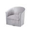 Fauteuil pivotant contemporain 76 x 75,5 x 76 cm, revêtement en microfibre de polyester, fauteuil d'appoint monobloc argenté, base pivotante à 360° et structure en bois massif-136059521