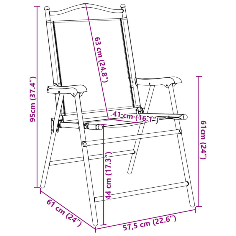Sling Garden Chair With Cushion Folding Chair Set