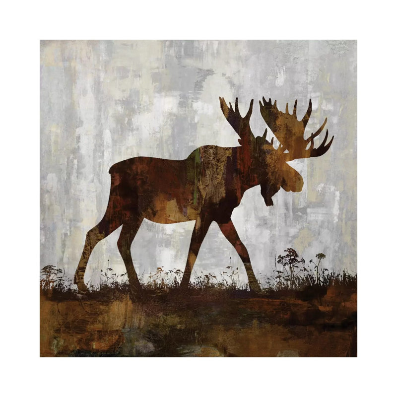 Moose 1 Piece Painting on Canvas, 93.98 cm H x 93.98 cm W x 1.91 cm D, Wrapped Canvas