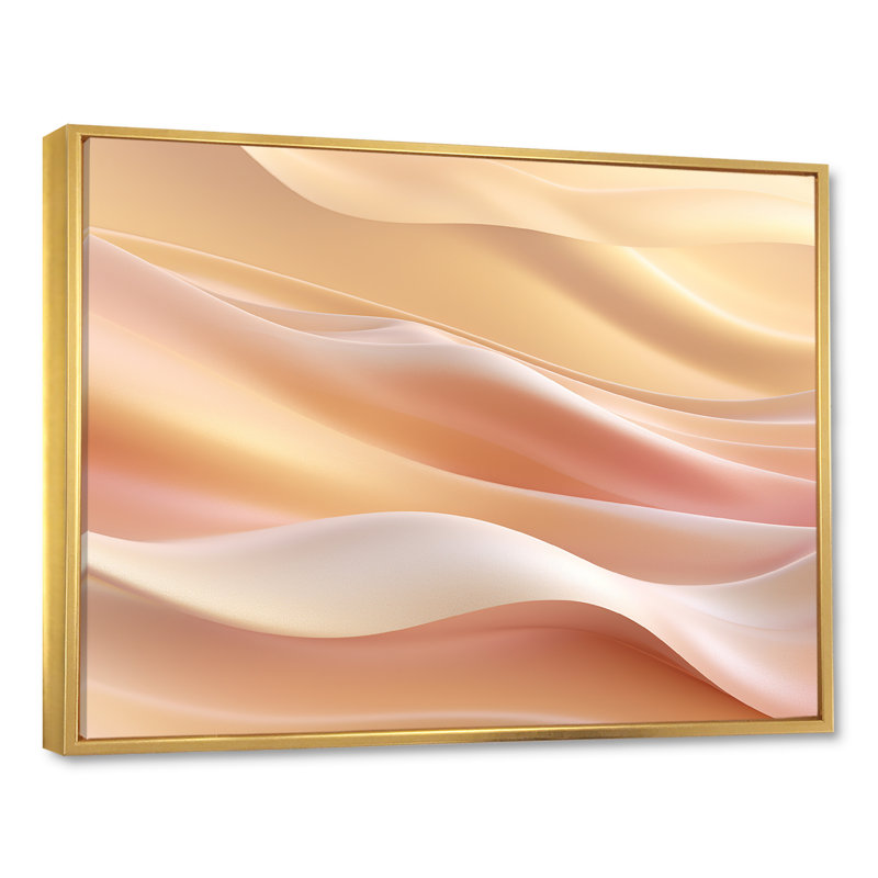 Chrystine - décoration murale abstraite, 16" H x 32" W, Cadre flottant doré
