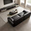Causeuse-coussin modulable noire en cuir véritable-23077328