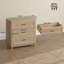 Oak Finish 3 Drawer Dresser,Nightstands, Bohemian Rattan Storage Chest for Home Organisation