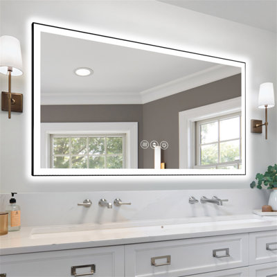 72X40 Inch Frameless LED Bathroom Mirror,Smart Mirror