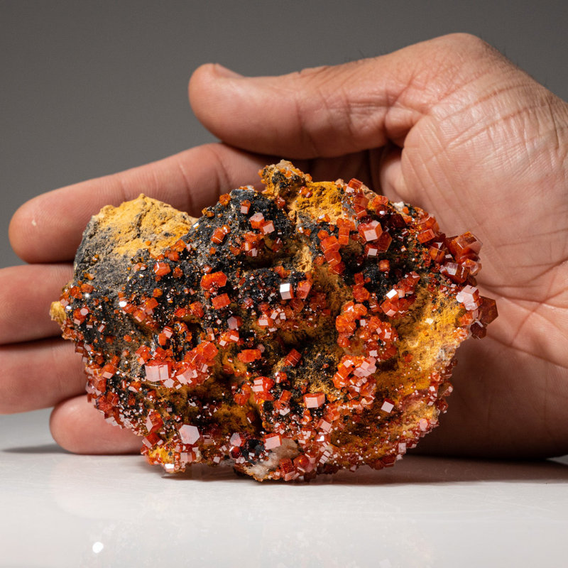 Genuine Vanadinite Crystal Cluster On Matrix From Morocco (0.6142 Lbs)