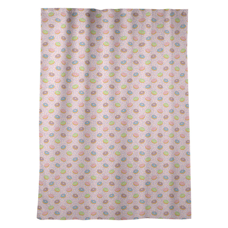 Panneau de rideau simple avec passe-tringle à coécrous, Rose clair