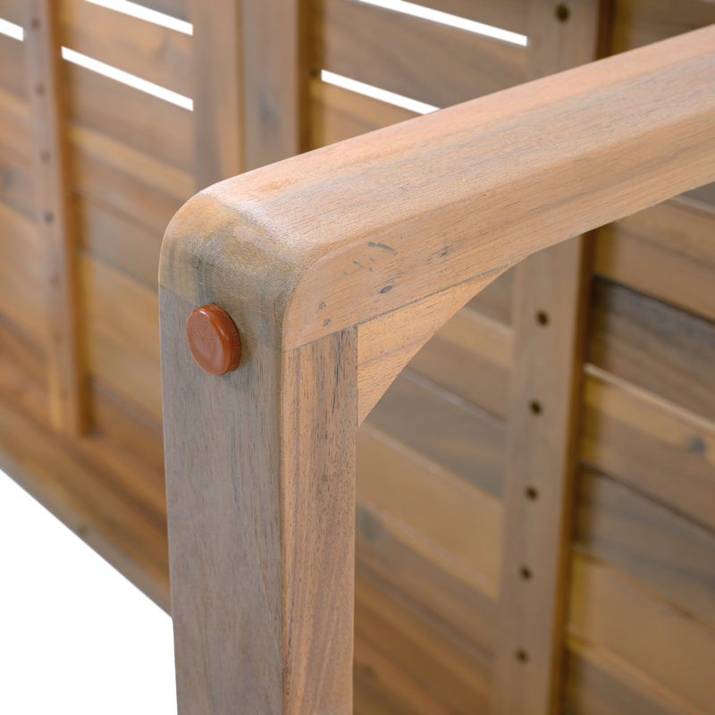 Tables de patio durables, conception moderne en bois d'acacia de 39,96 pouces pour terrasse
