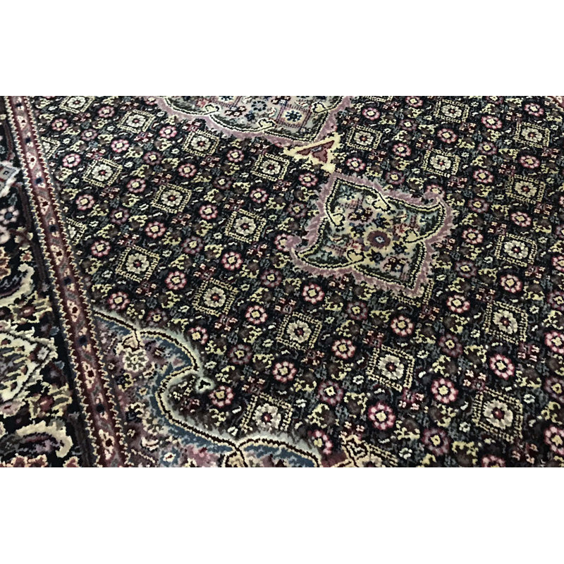 Tapis vert et vert noué à la main de haute qualité