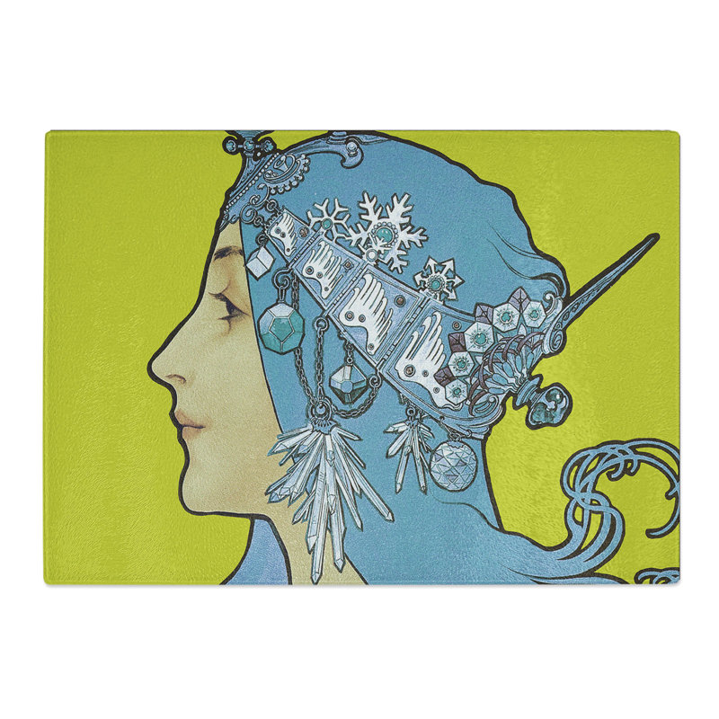 Blue Zodiac by Alphonse Mucha Chopping Board, 0.4cm H x 20cm W x 28.5cm L