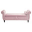 Banc repose-pieds rectangulaire en velours avec rangement et 1 coussin décoratif-1749946680