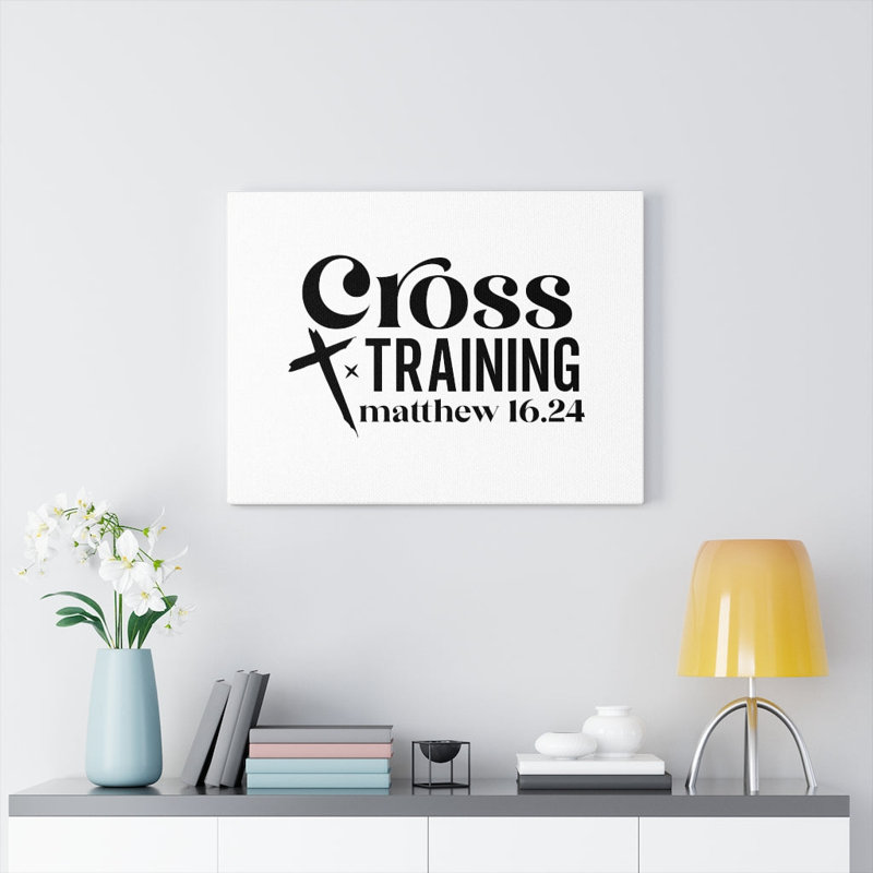Cross Training Matthew 16:24 Christian 1 Piece Wrapped Canvas Wall Art, 30cm H x 41cm W