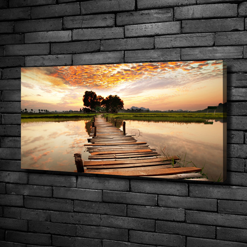 Wooden Bridge - No Frame Print on Canvas