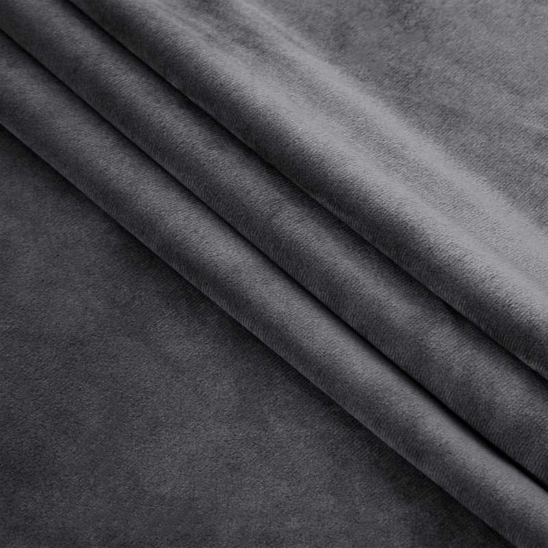 Erno Sheer Crushed Velvet Eyelet Curtains, Charcoal, 228 W x 228 D cm
