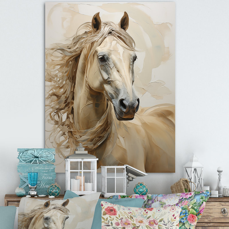 Portrait de cheval sophistiqué I, H 20 po x l 12 po x P 1 po, Toile tendue