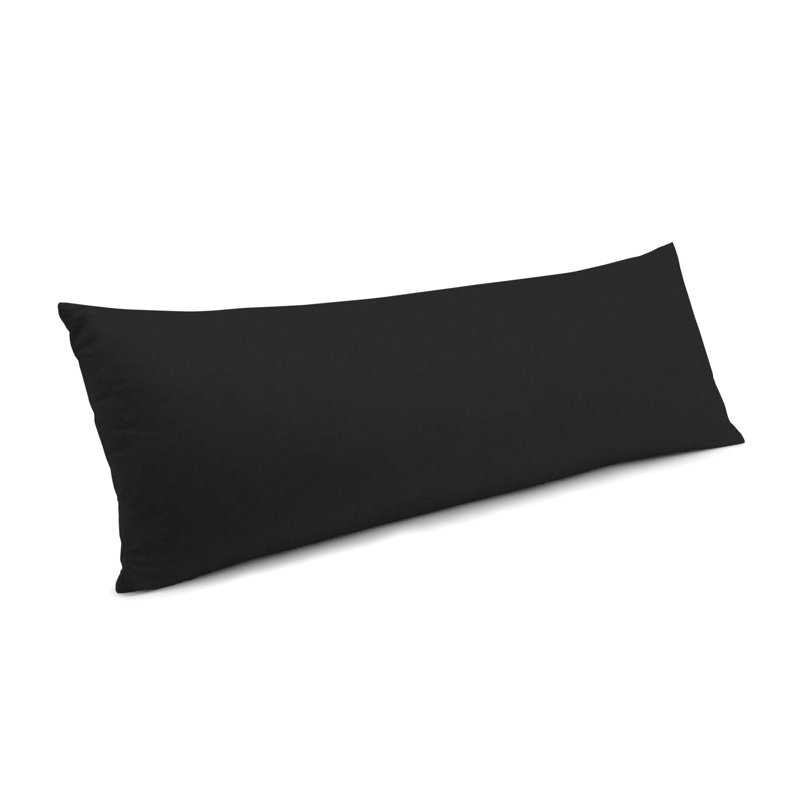 Housse de coussin rectangulaire, 12 po x 24 po, Noir