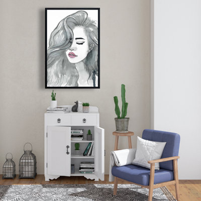 «Beautiful femelle cheveux» sur toile