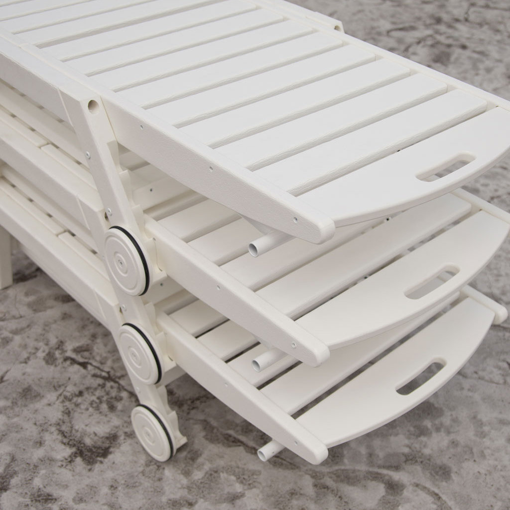 POLYWOOD® Nautical 27" Patio Chaise Lounge Set, White
