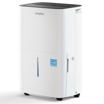 Waykar 80/120/150 Pints Energy Star Dehumidifier for Rooms up to 5,000-7000 Sq. Ft Smart Auto Mode & Continuous Drain, 3 Fan Speeds, large Tank,42dB Quiet for Basements, Bedrooms, Living Rooms, Crawl Spaces
