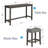 Power-Equipped 4-Piece Bar Set With 3 Padded Stools, Behind Sofa Table For Living Room & Kitchen, Dark Gray