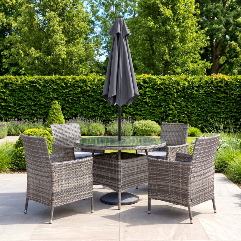 200 cm W X 200 cm D Round Market Parasol with Crank Lift