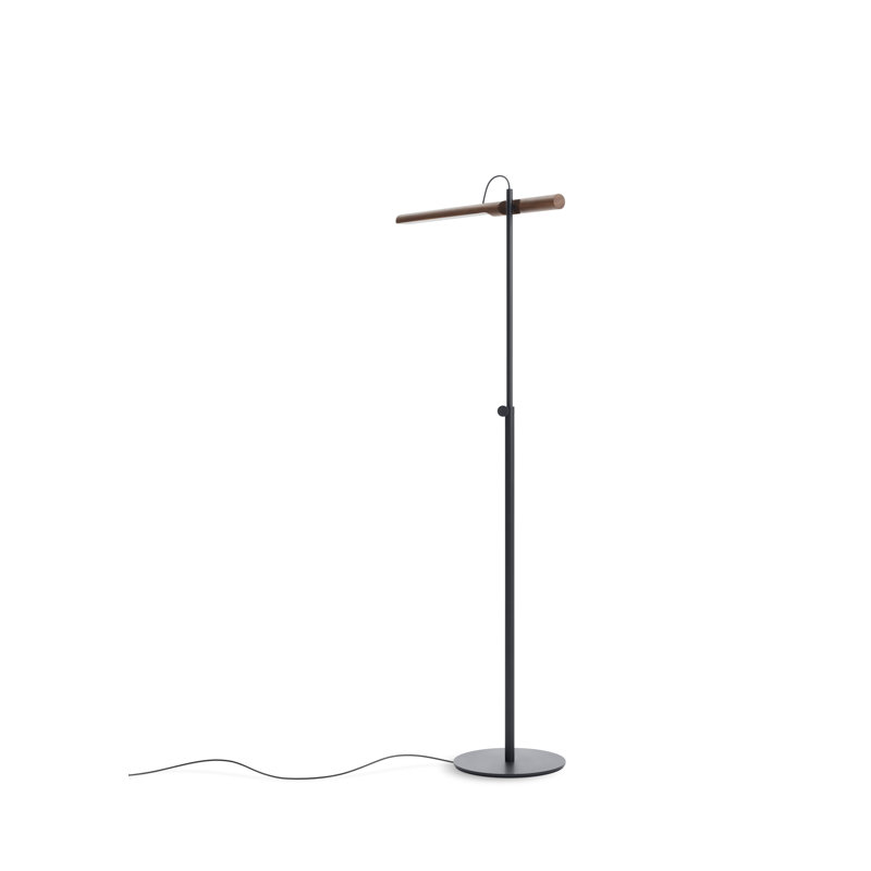 Type A LED Arched Floor Lamp, Oblivion, Walnut