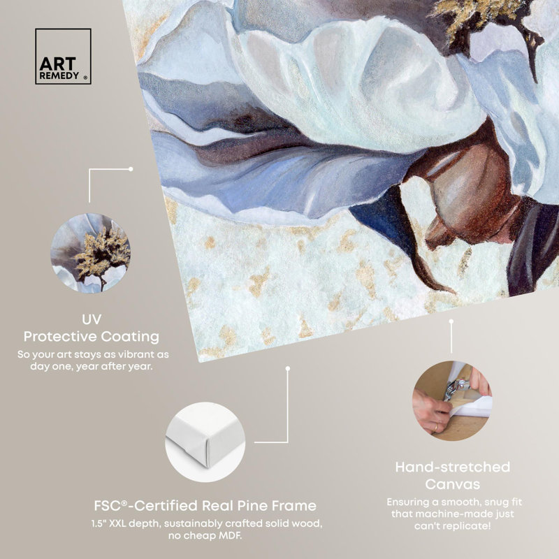 «Beautiful Flower II», impressions sur toile de couleur claire par Art Remedy, Toile tendue, H 12 po x l 12 po