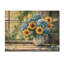 Hortensias et tournesols ferme II - impression d'hortensias sur bois de pin naturel-1257521828