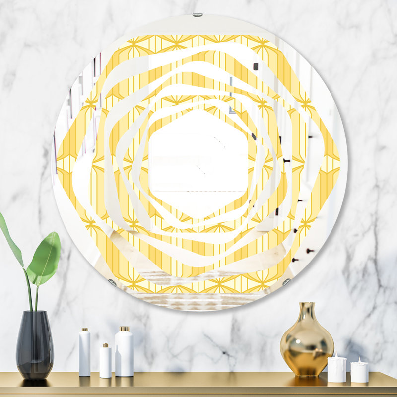 Miroir mural Ornament III Whirl, H 23,6 po x l 23,6 po