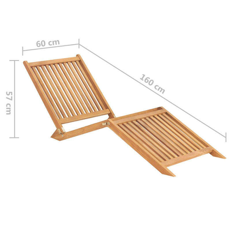 Saunders 160cm Long Reclining Teak Single Chaise