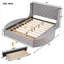 Upholstered Platform Bed, Queen Size Storage Bed With Wingback Headboard And 1 Big Drawer