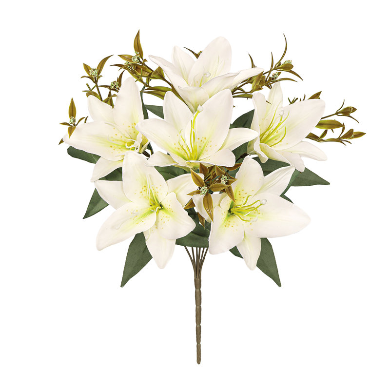 Bouquet de tiges de lys artificiel Stargazer, Café rose